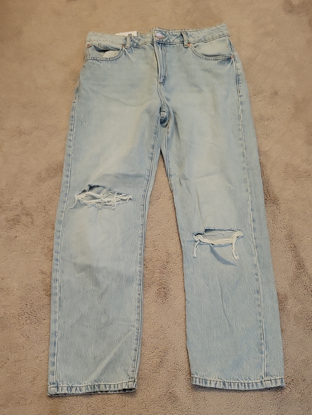Light Wash Distressed Boyfriend Jeans